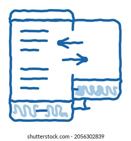 sitio adaptable para pantalla de computadora y vector de icono de esbozo de teléfono. Sitio adaptativo de la línea de doodle azul dibujado a mano para pantalla de computadora y señal de teléfono. ilustración de símbolo aislado