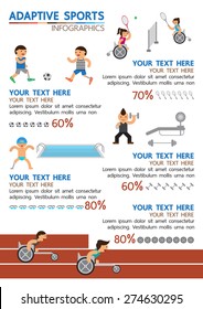 Adaptive sport infographic- Para-sport- Person with a disability sport | Vector illustration