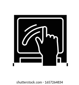 Icono negro de tecnología adaptable, ilustración conceptual, símbolo plano vectorial, signo de glifo.