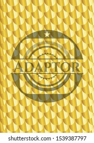 Adaptor golden badge. Scales pattern. Vector Illustration. Detailed.