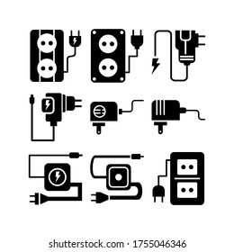 Icono del adaptador o logotipo símbolo de signo aislado ilustración vectorial - Colección de iconos vectoriales de estilo negro de alta calidad
