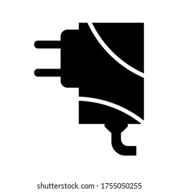 Icono del adaptador o logotipo símbolo de signo aislado ilustración vectorial - iconos vectoriales de estilo negro de alta calidad
