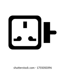 Icono del adaptador o logotipo símbolo de signo aislado ilustración vectorial - iconos vectoriales de estilo negro de alta calidad
