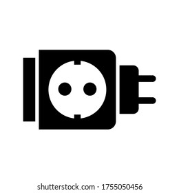 Icono del adaptador o logotipo símbolo de signo aislado ilustración vectorial - iconos vectoriales de estilo negro de alta calidad
