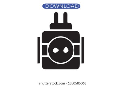 icono del adaptador o logotipo símbolo de signo aislado ilustración vectorial - iconos vectoriales de estilo negro de alta calidad.