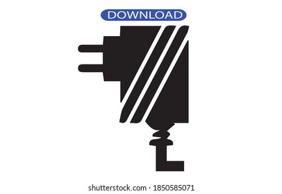 icono del adaptador o logotipo símbolo de signo aislado ilustración vectorial - iconos vectoriales de estilo negro de alta calidad.