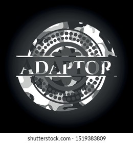 Adaptor on grey camouflage pattern
