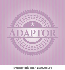 Adaptor pink emblem. Vintage. Vector Illustration. Detailed.