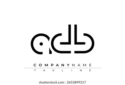 ADB abstract letter design. Modern Business Logo Design With Abstract Typography and Contemporary Style