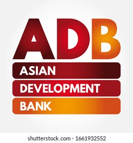 ADB - Asian Development Bank acronym, business concept background