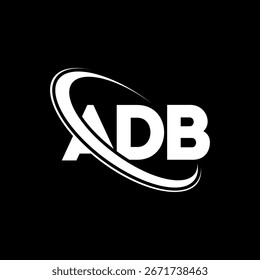 Logotipo del BAD. Una letra DB. Diseño de logotipo de letra ADB. Logotipo ADB de las iniciales enlazadas con el círculo y el logotipo del monograma en mayúsculas. Tipografía ADB para tecnología, negocio y marca inmobiliaria.