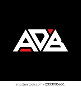 Logo-Design des ADB-Dreiecks mit Dreiecksform. ADB Dreieck Logo Design Monogramm. ADB Dreieck-Vektorlogo-Vorlage mit roter Farbe. ADB dreieckiges Logo Einfach, elegant und luxuriös.