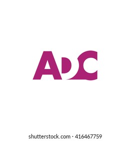 Logotipo de ADC. Elemento de letra de marca gráfica de Vector. Fondo blanco