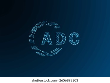ADC diseño de Vector de logotipo de letra de polietileno baja. ADC diseño de logotipo de poliéster inferior. ADC diseño de logotipo de baja poli único.