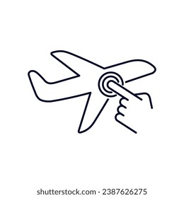 Add acceleration. Speed ​​up the process. Increase a speed.Vector linear illustration icon isolated on white background.