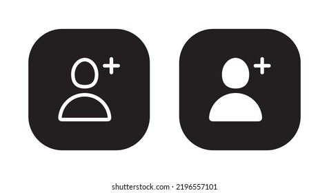 Add account, follow icon vector. Social media elements