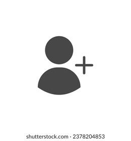 Add Account Icon Vector Isolated Black and White Design Graphic