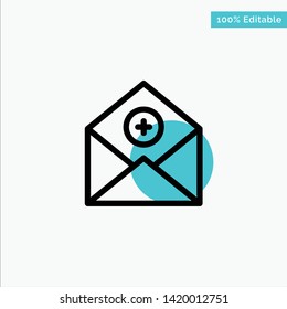 Add, Add-Mail, Communication, Email, Mail turquoise highlight circle point Vector icon
