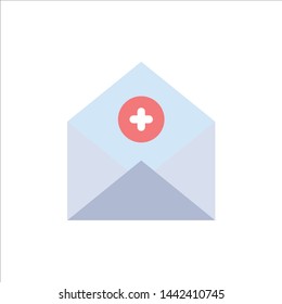 Add, Add-Mail, Communication, Email, Mail  Flat Color Icon. Vector icon banner Template