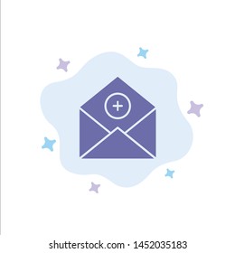 Add, Add-Mail, Communication, Email, Mail Blue Icon on Abstract Cloud Background