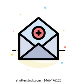 Add, Add-Mail, Communication, Email, Mail Abstract Flat Color Icon Template. Vector Icon Template background