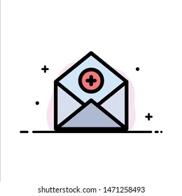 Add, Add-Mail, Communication, Email, Mail  Business Flat Line Filled Icon Vector Banner Template. Vector Icon Template background