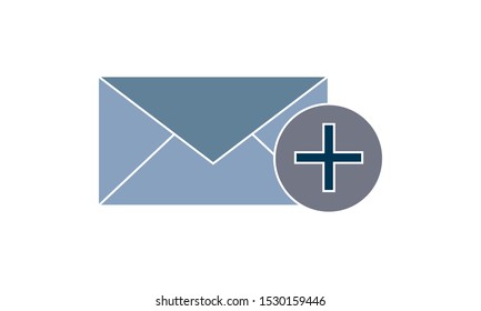 Add, Add-Mail, Communication, Email, Mail  Icon Vector