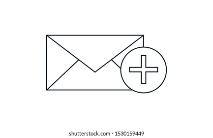 Add, Add-Mail, Communication, Email, Mail  Icon Vector