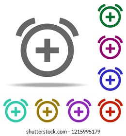 Add alarm icon. Elements of web in multi color style icons. Simple icon for websites, web design, mobile app, info graphics