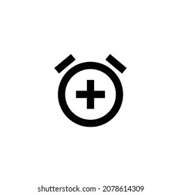 add alarm Icon. Flat style design isolated on white background. Vector illustration