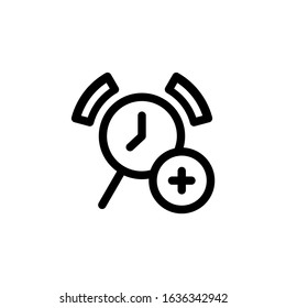 Add Alarm. Time Icon Set. Outline Style Editable Vector Logo Icon Template.