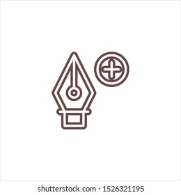 Add anchor line icon, tools and design, pen sign, vector graphics, a linear pattern on a white background, eps 10.