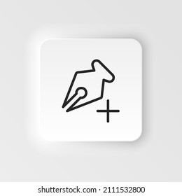 Add, anchor, pen vector icon. Element of design tool for mobile concept and web apps vector. Thin neumorphic style vector icon for website design