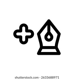 Add anchor point. Editable stroke vector icon.