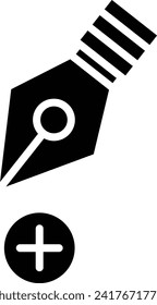 add anchor point solid and glyph vector illustration