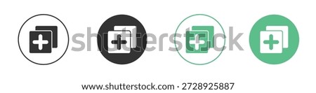 Add apps icons concepts. black sign set