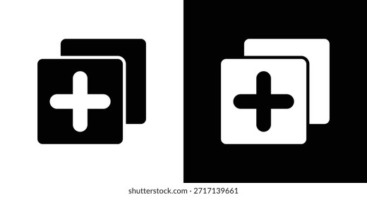 Agregar conjunto de iconos de App. iconos vectoriales diseñados en estilo relleno