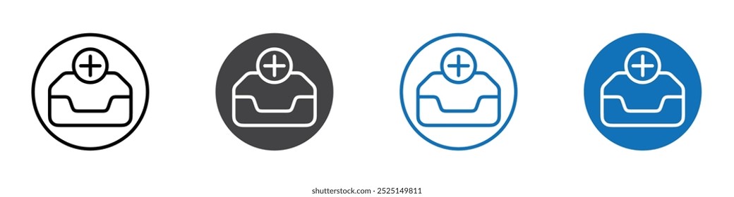 Add archive icon Isolated on white background vector set