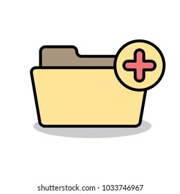 Add attach create folder make new plus icon. Vector icon