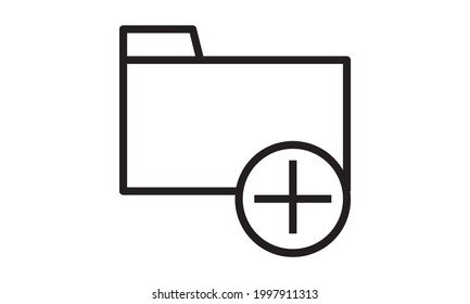 Add attach create folder make new plus icon vector image