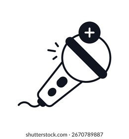Adicionar ícone de áudio com fundo branco vetor ilustração stock
