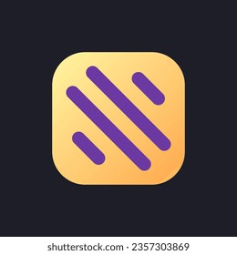 Add background flat gradient fill ui icon for dark theme. Upload image to footage. Customize video. Pixel perfect color pictogram. GUI, UX design on black space. Vector isolated RGB illustration