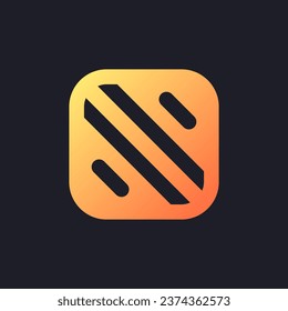 Add background orange solid gradient ui icon for dark theme. Upload image to footage. Customize video. Filled pixel perfect symbol on black space. Modern glyph pictogram for web. Isolated vector image
