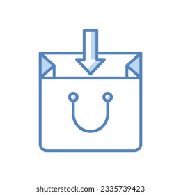 Add In Bag Icons, vector stock illustration.