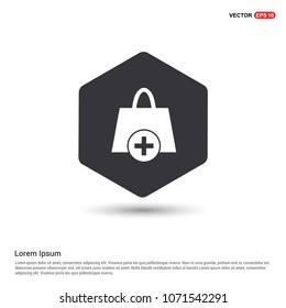 add Bag or purse icon Hexa White Background icon template