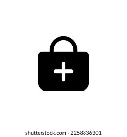 Add to bag rounded vector png icon. Medical help icon.