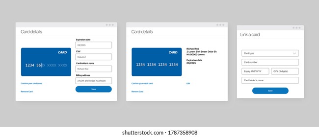 Add bank card banner template. Payment methods design concept. Link Your Bank Account Add Credit Card Step Screen. UI UX design