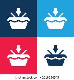 Add To Basket blue and red four color minimal icon set