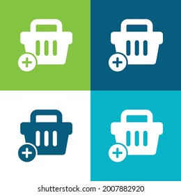 Add To Basket E Commerce Button Flat four color minimal icon set