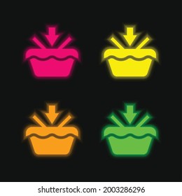 Añadir a la cesta cuatro colores de neonato icono vectorial